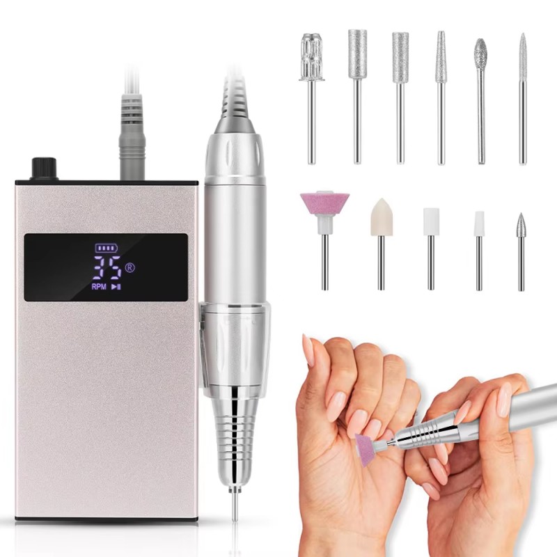 დაბალი ხმაურის პორტატული ფრჩხილის საბურღი ნაკრები