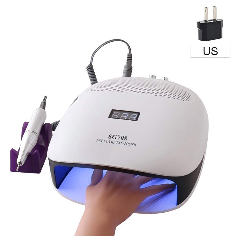 სამმაგი კომბინირებული ხელის ფრჩხილის ნათურა ბალიშით